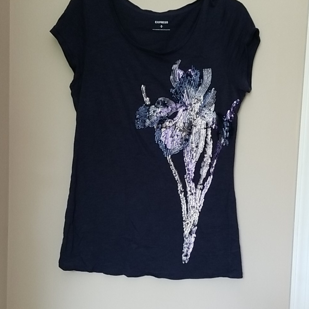 Express sequined T shirt sz med